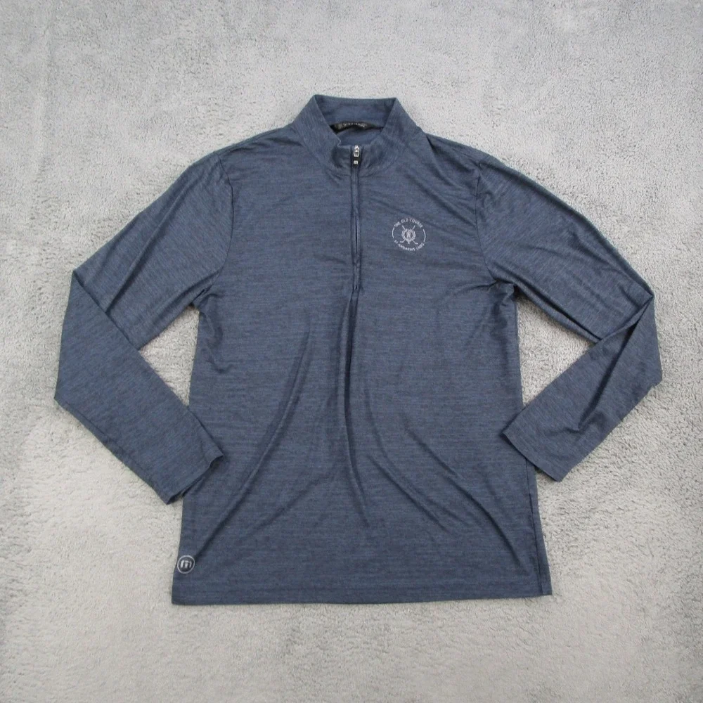 TravisMathew St Andrews Links Quarter Zip Pullover Blue 1MU390SA Mens M